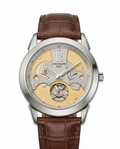 Patek Phillipe Peacock Witness Tourbillon Silver Yellow Dial