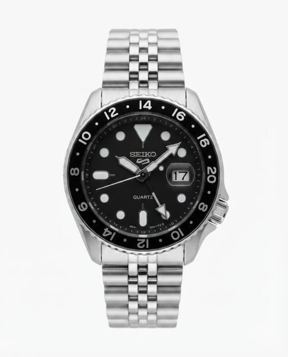 Seiko Gmt Master silver Black Dial
