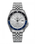 Seiko Gmt Master  silver white Dial