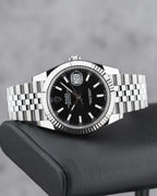 Rolee_x Oyst uuer Perpetual Date Just Silver-Black