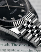 Rolee_x Oyster Perpetual Date Just Diamond Silver-Black-Diamond