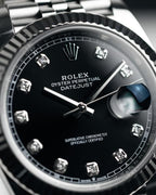 Rolee_x Oyster Perpetual Date Just Diamond Silver-Black-Diamond