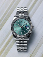 Rolee_x Oyster Perpetual Date Just Silver Green