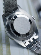 Rolee_x Oyster Perpetual Date Just Silver Green