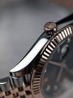 Rolee_x Oyster Perpetual Date Just 2Ton Copper Brown Diamond
