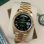 Rolee_x Oyster Perpetual Day Date 40 Battery Gold Green