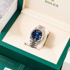 Rolee_x Oyster Perpetual Day Date 40 Battery Silver-Blue