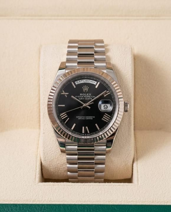 Rolee_x Oyster Perpetual Day Date 40 Battery Silver-Black
