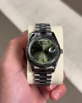Seiko Oyster Perpetual Day Date Movment Like Automatic Silver-Green-Arabic