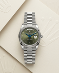 Rolee_x Oyster Perpetual Day Date Arabic Silver-Green