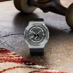 Casio g shock gm2100 black silver Black