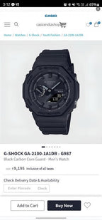 Casio g shock ga2100 full black