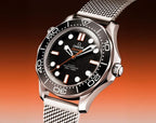 Omegg_a Seamaster Diver 300 Automatic silver Black orange niddle