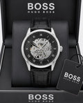 BOSS Principle Skeleton Mens Automatic black and silver