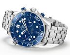 Omegg_a Seamaster Diver 300M Co-Axial Master Chronometer Chronograph silver blue