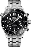 Omegg_a Seamaster Diver 300M Co-Axial Master Chronometer Chronograph silver Black