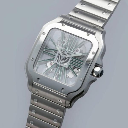 Cartie_r Santos Skeleton Battery silver green