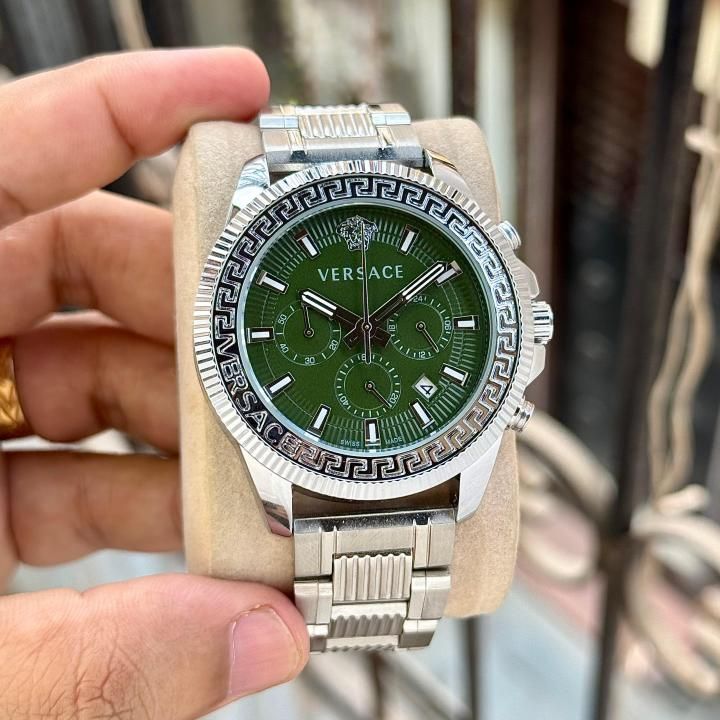 Versace Greca Action Chronograph silver green