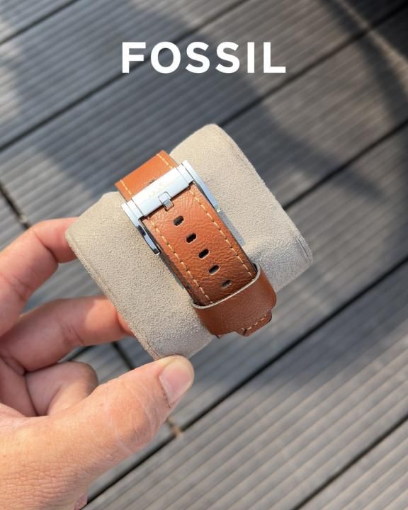 Fossi_l Bronson Chronograph Luggage Leather