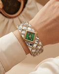 Swarovskk_i Curiosa Bangle   Gold To Green
