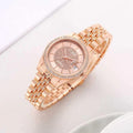 Rolee_x Ladies Crystal Date Just Quartz Rose-Gold Pink